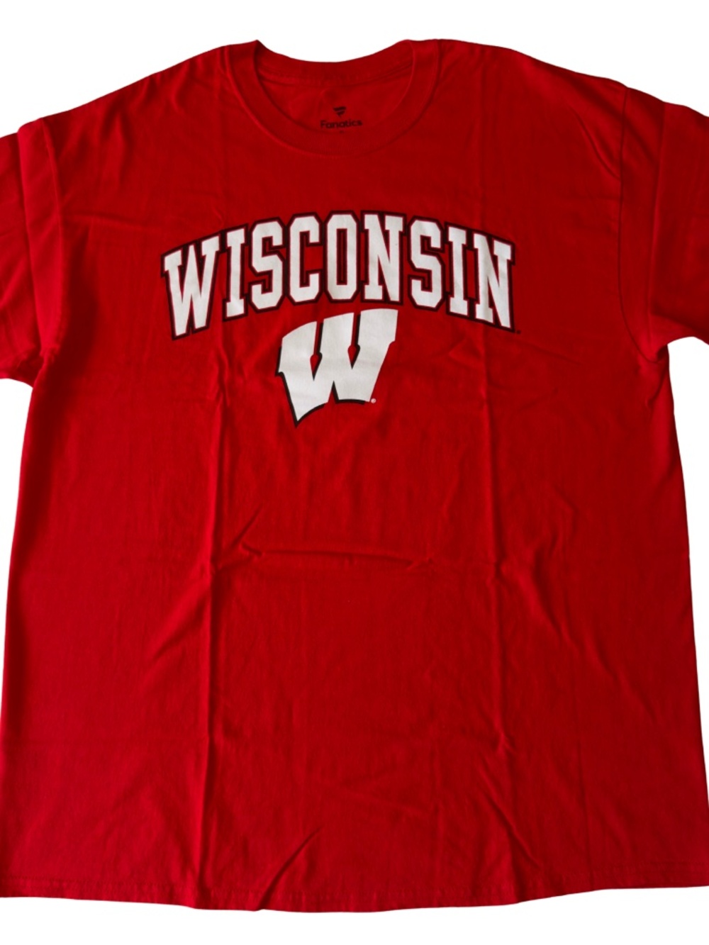 NWOT-Wisconsin Badgers Fanatics Campus T-Shirt - Size XL Red 100% Cotton